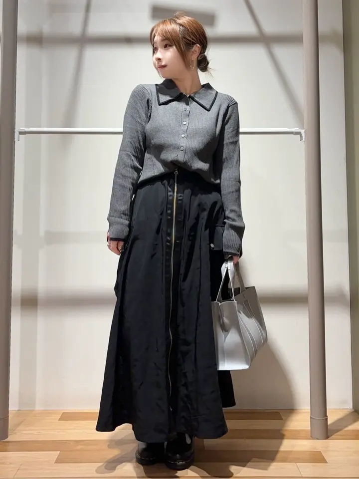 ≪USED≫バイカラートリムニットカーディガン/earth music&ecology