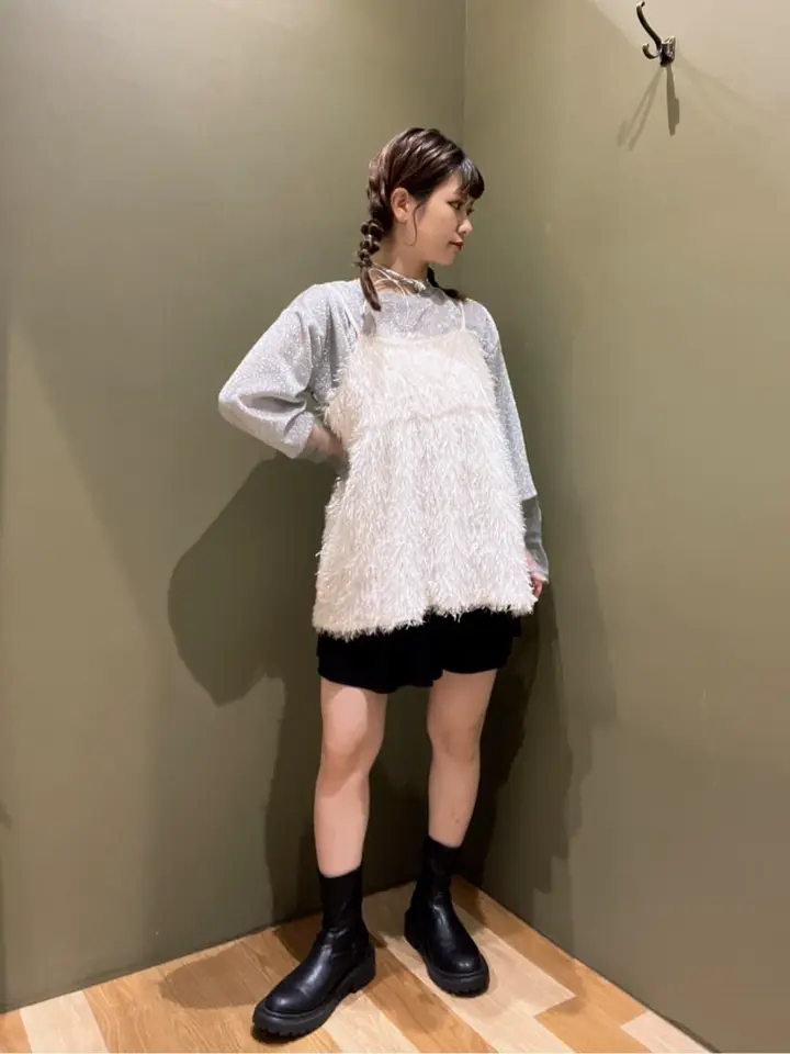 ラメフリンジカットキャミソールビスチェ/Green Parks（グリーン