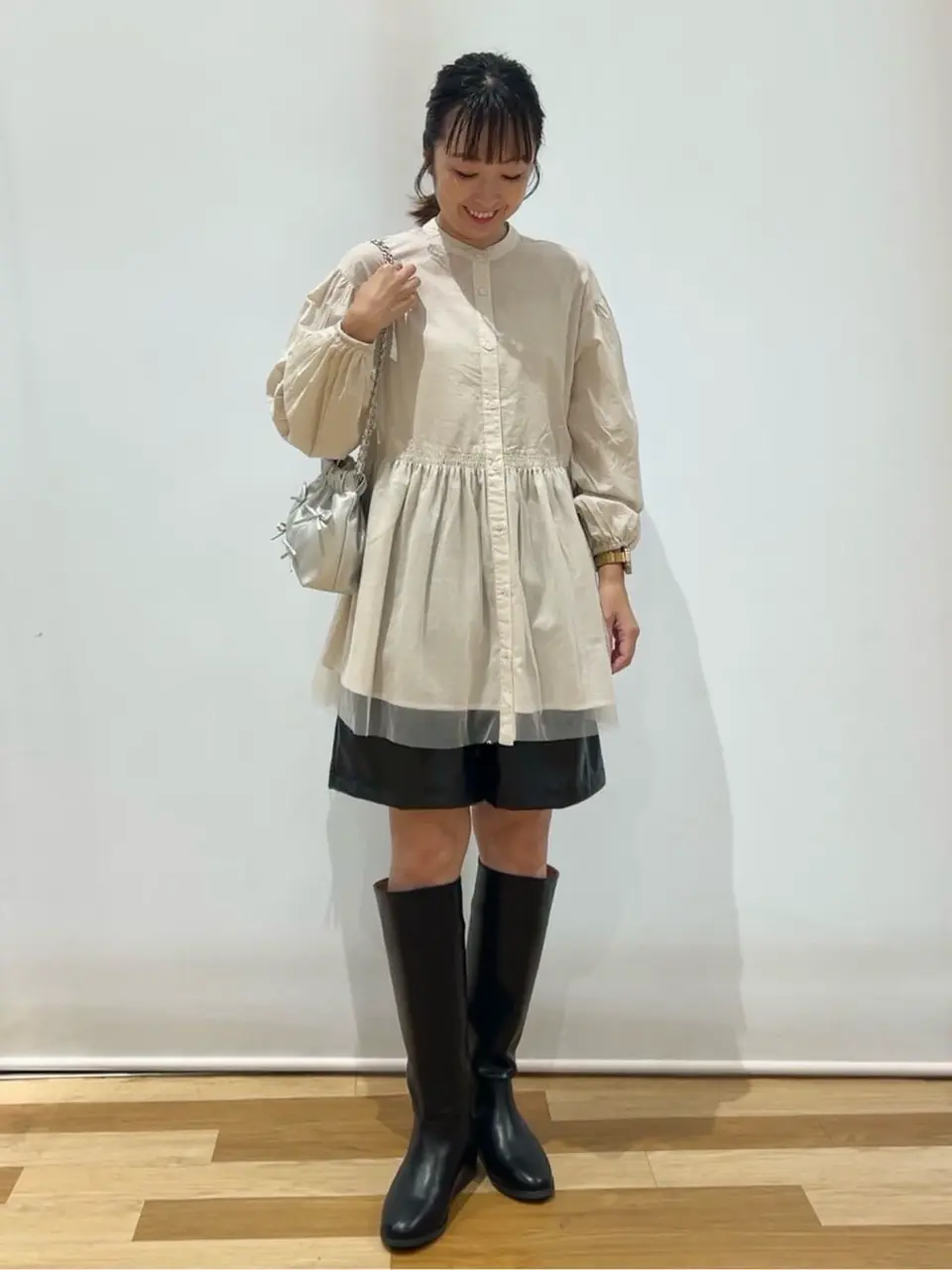 裾チュールレイヤードチュニック/Green Parks（グリーン パークス）の