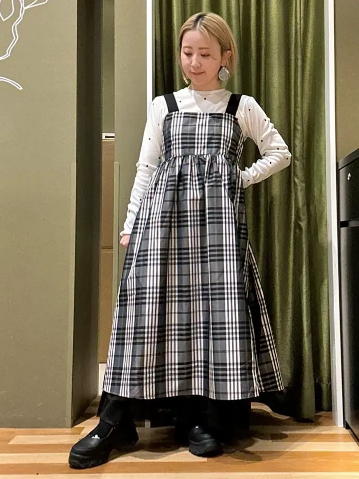 SUGAR SPOON チェックギャザーワンピース/Green Parks（グリーン