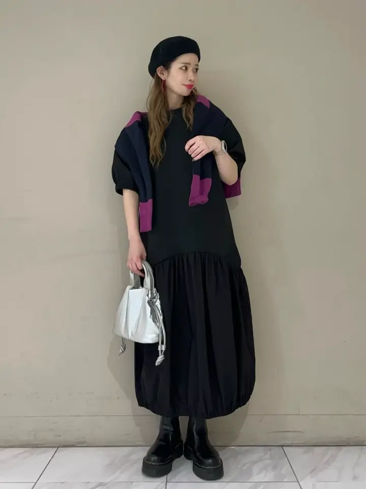 armonia.異素材切り替えバルーンワンピース/Green Parks（グリーン