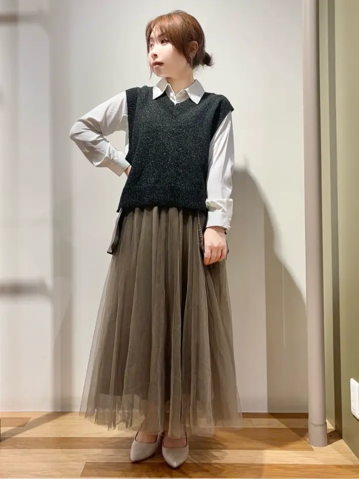 ≪USED≫襟ビジューブラウス/earth music&ecology（アース