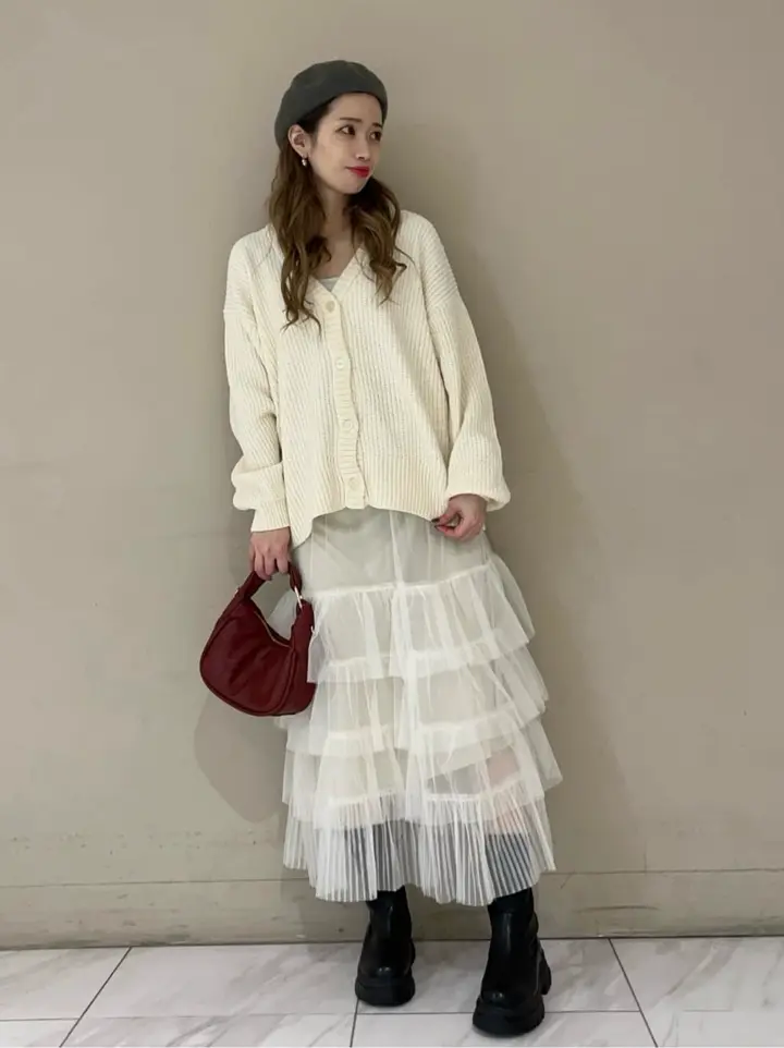 ベロアモールVネックカーディガン/Green Parks（グリーン パークス）の