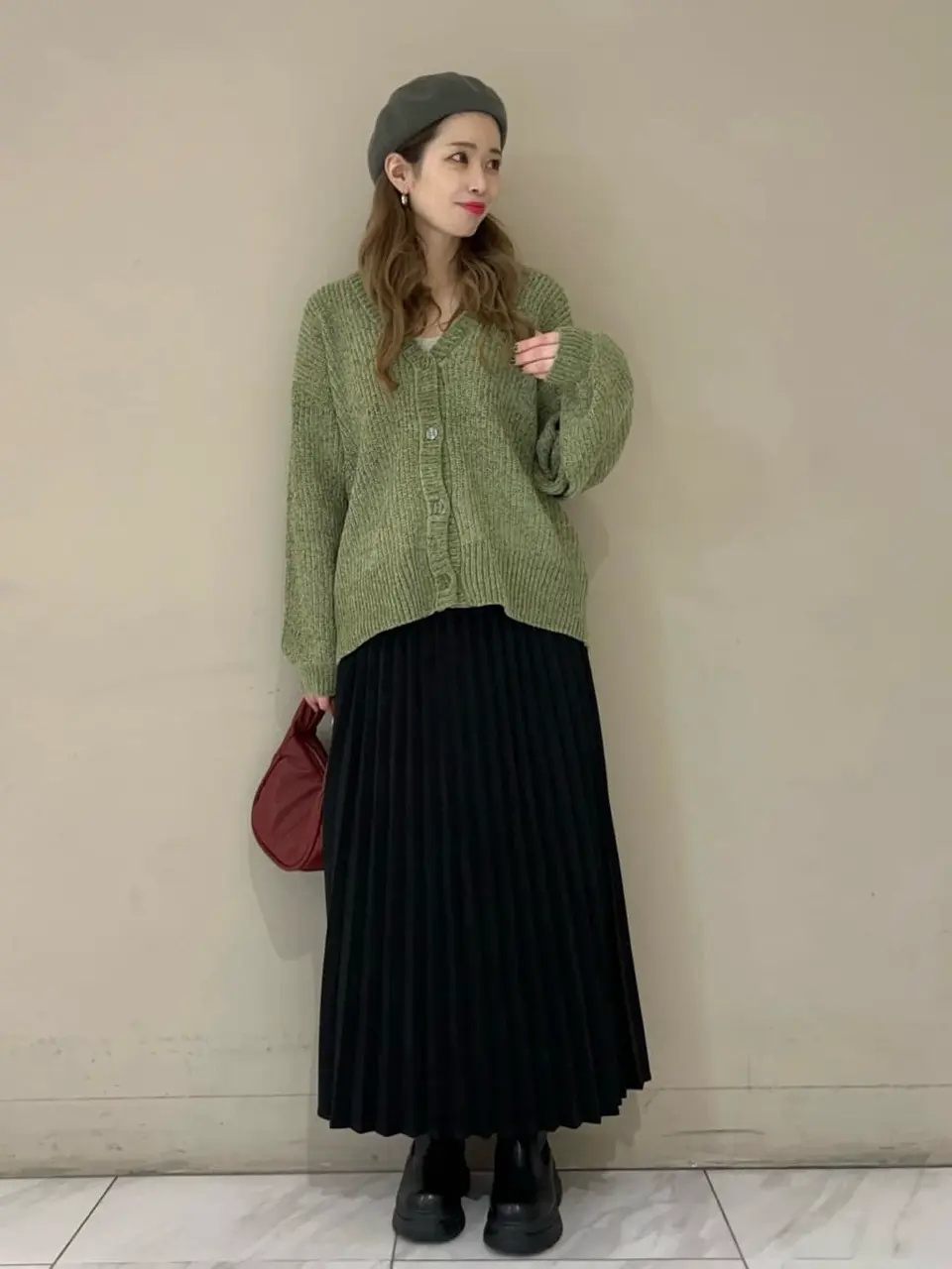 マシュマロスエードプリーツスカート/Green Parks（グリーン パークス