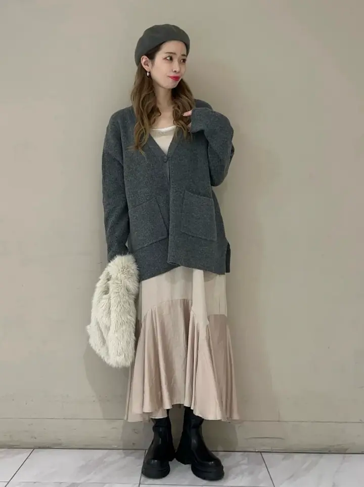 極美品♡ルネ♡ピークスカーディガン Vネック畦編みニットカーディガン/Green Parks（グリーン パークス）の