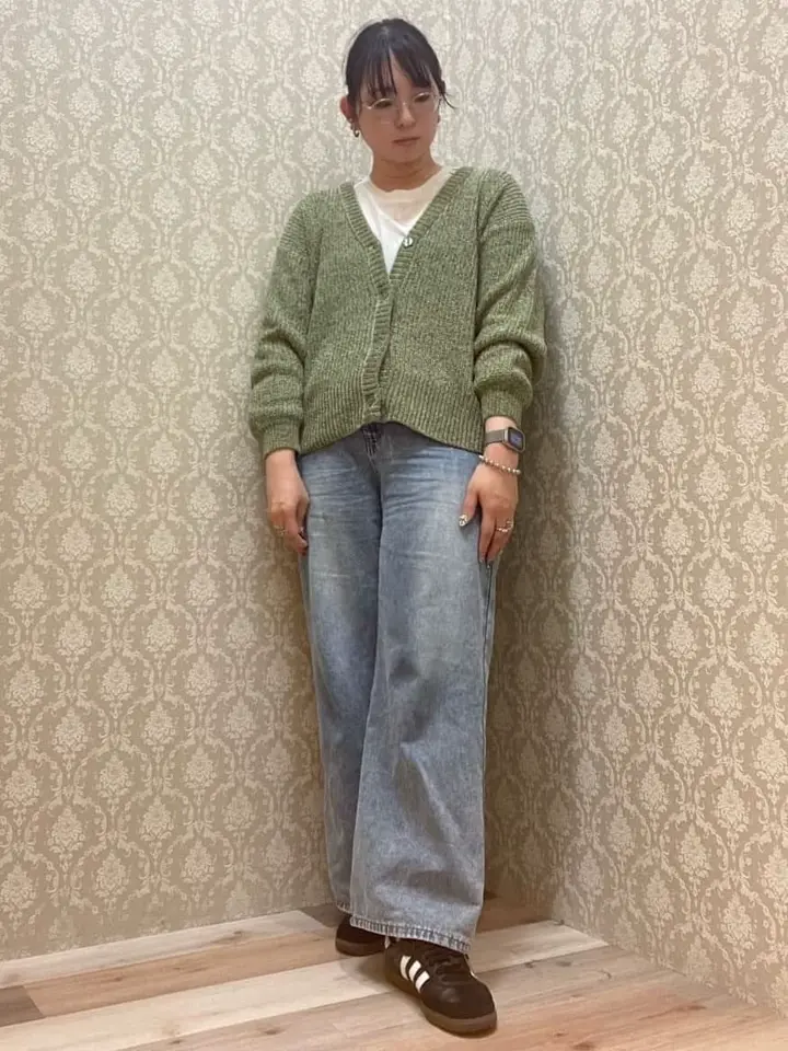 ベロアモールVネックカーディガン/Green Parks（グリーン パークス）の