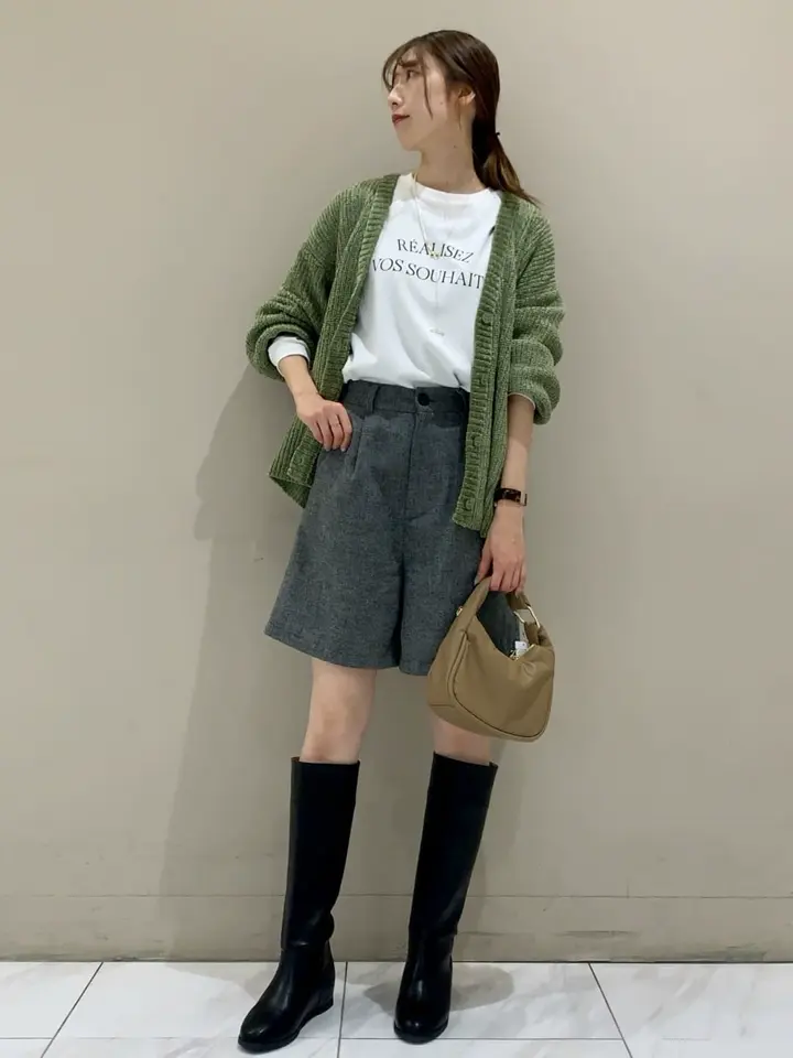 ベロアモールVネックカーディガン/Green Parks（グリーン パークス）の