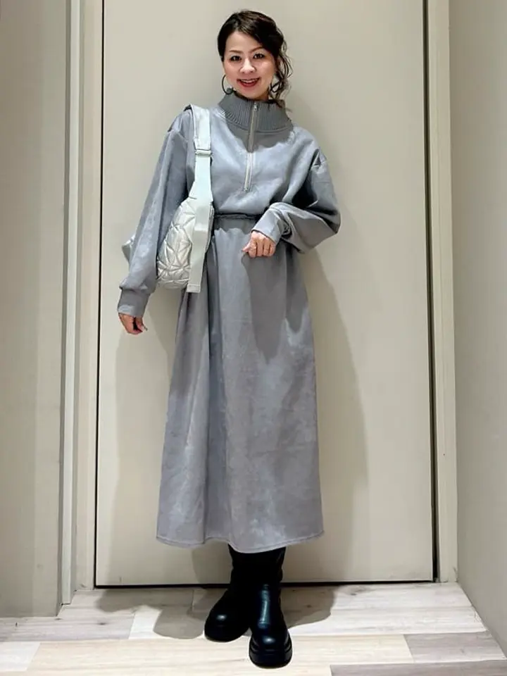 エリノア ELENCARE DUEスエードポンチドロストワンピ/Green Parks（グリーン