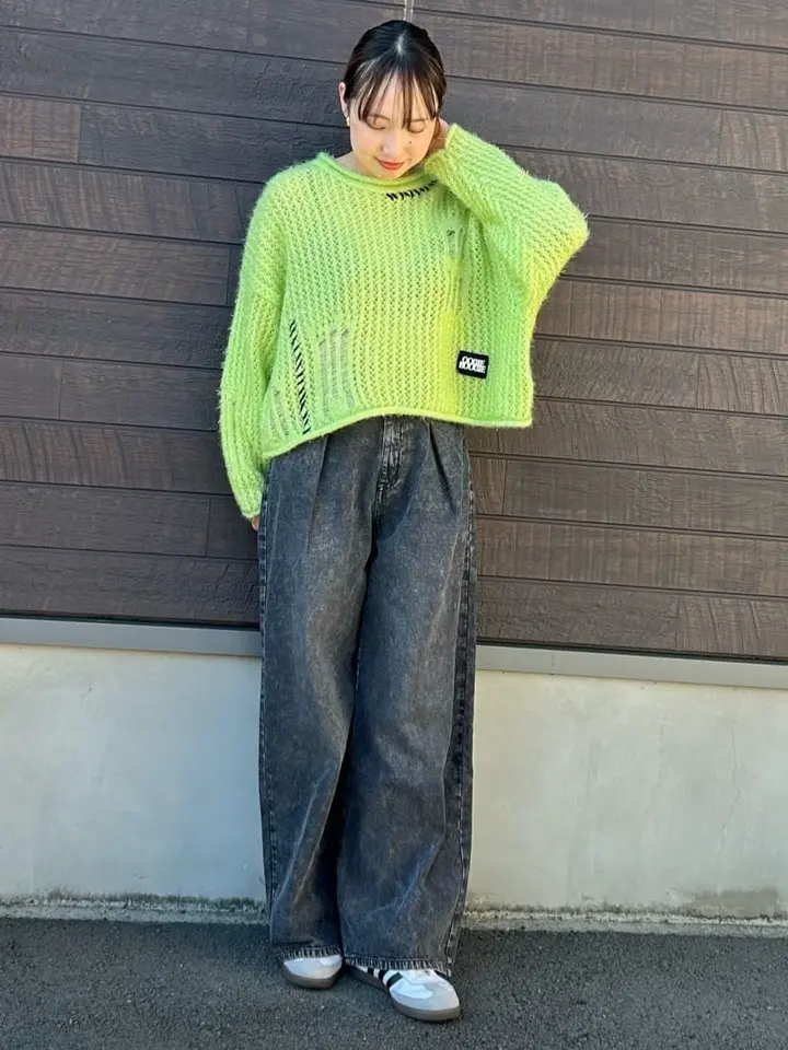 ナイトメア/ラメメッシュニットプルオーバー/Green Parks（グリーン