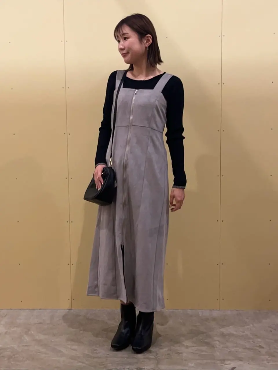 もちっと袖配色ボートネックニットプルオーバー/Green Parks（グリーン