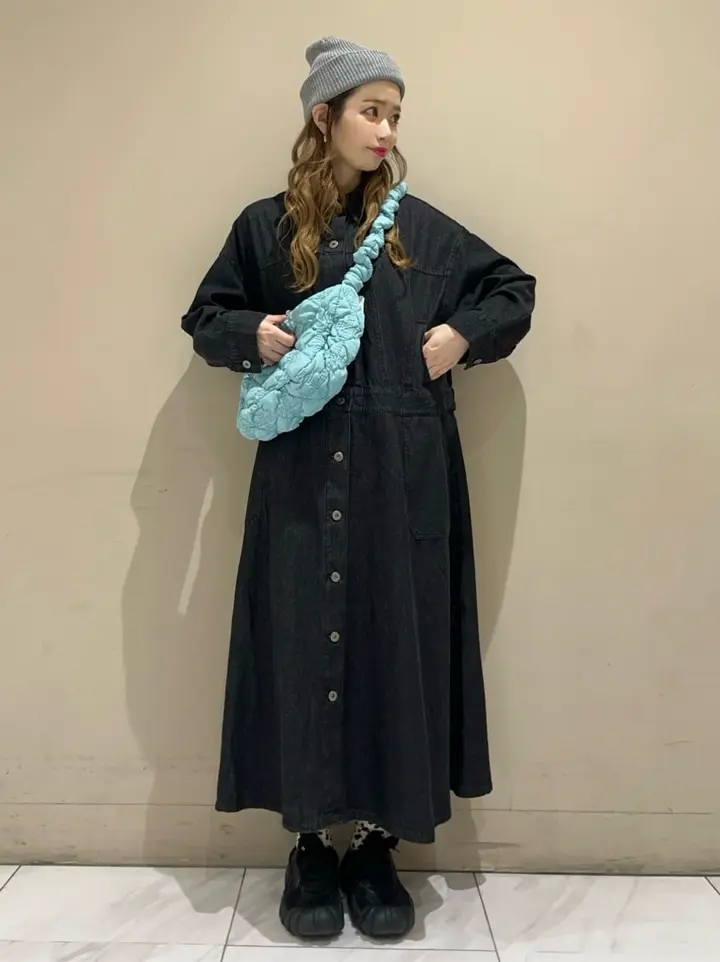 □ESCAR デニムロングジャケットワンピース/Green Parks（グリーン