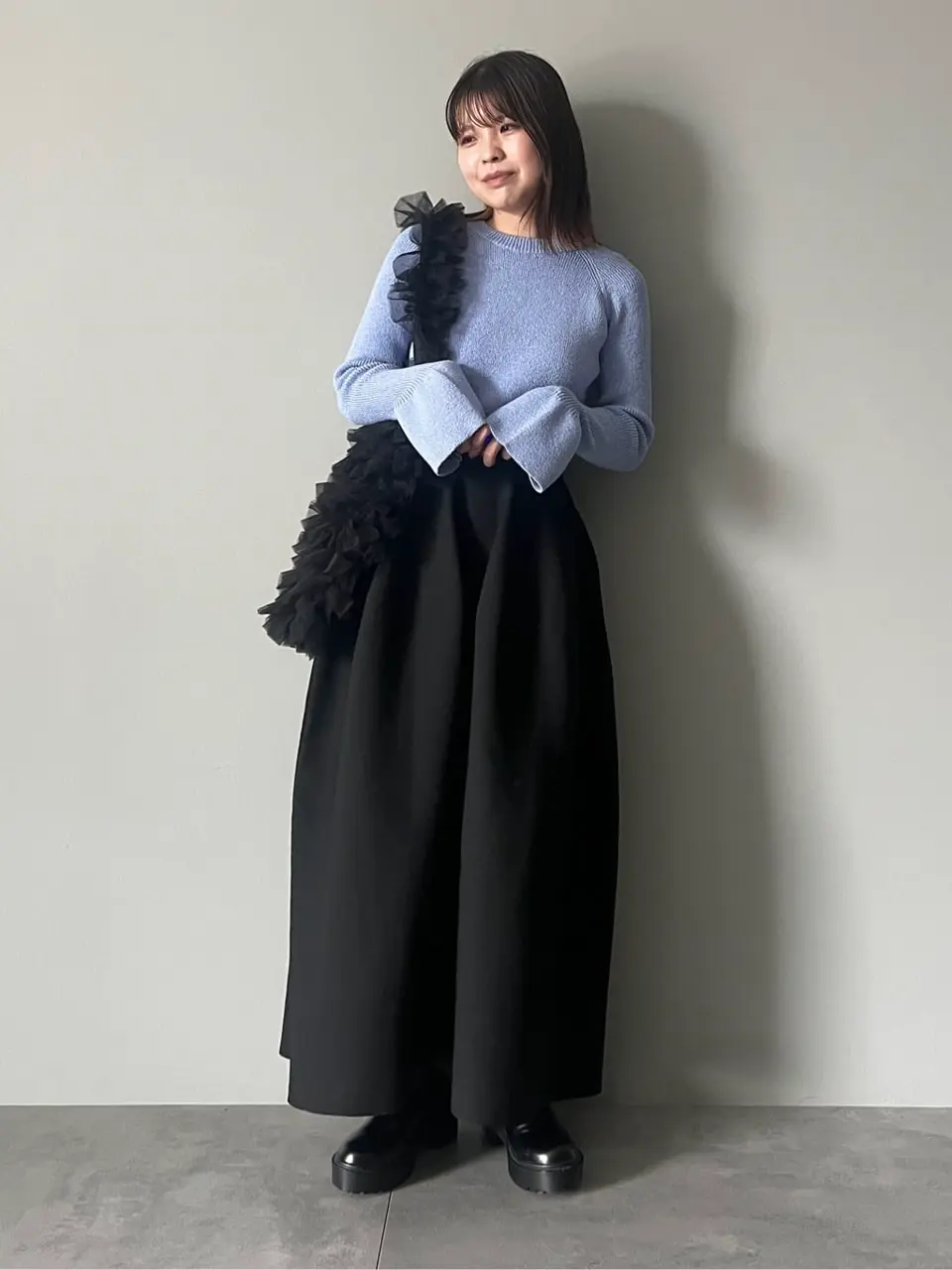 OTO.HA. チュールフリルA4トートバッグ/Green Parks（グリーン