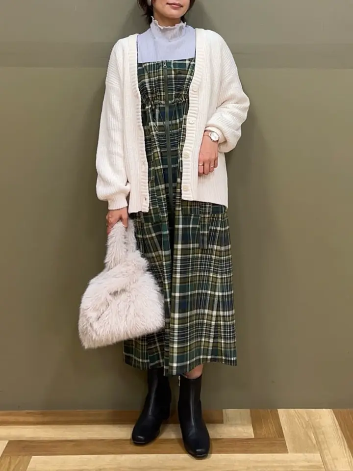 ベロアモールVネックカーディガン/Green Parks（グリーン パークス）の