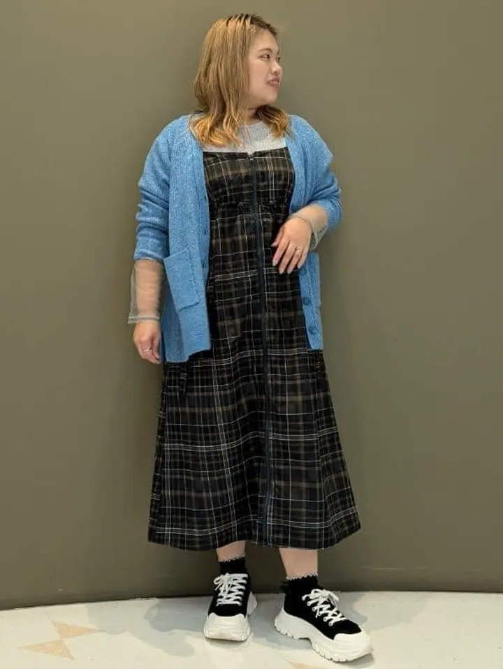 Zip チェックキャミワンピース/Green Parks（グリーン パークス）の