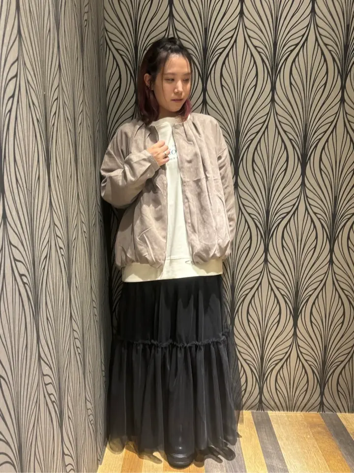 ノーカラータックスウェード調ブルゾン/Green Parks（グリーン