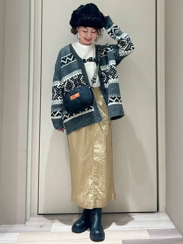 ≪USED≫ノルディック柄Vネックニットカーディガン/AMERICAN HOLIC