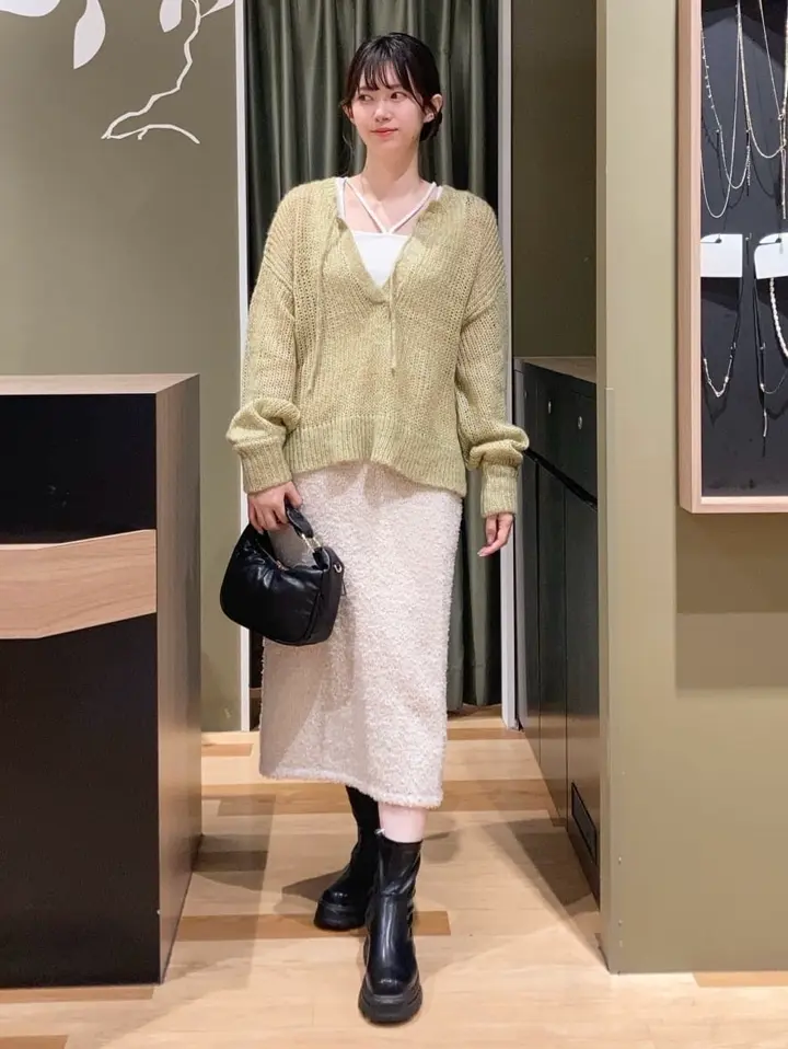 ラメニットナロースカート/earth music&ecology（アース ミュージック