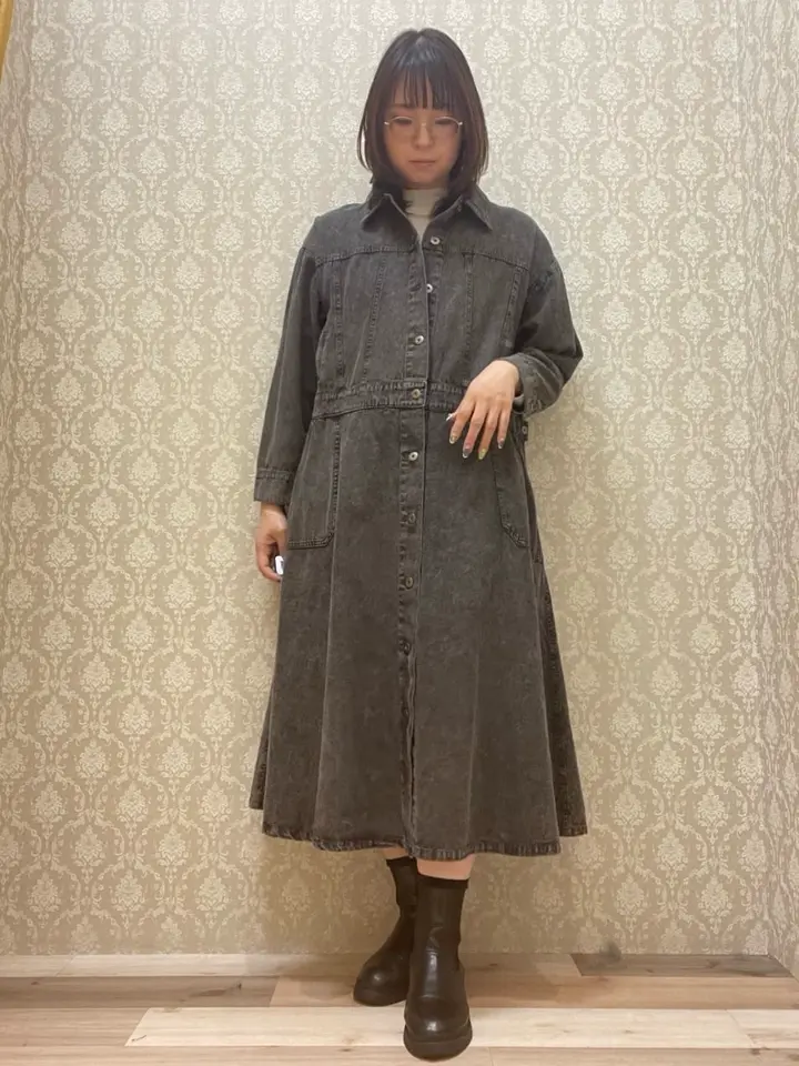 □ESCAR デニムロングジャケットワンピース/Green Parks（グリーン