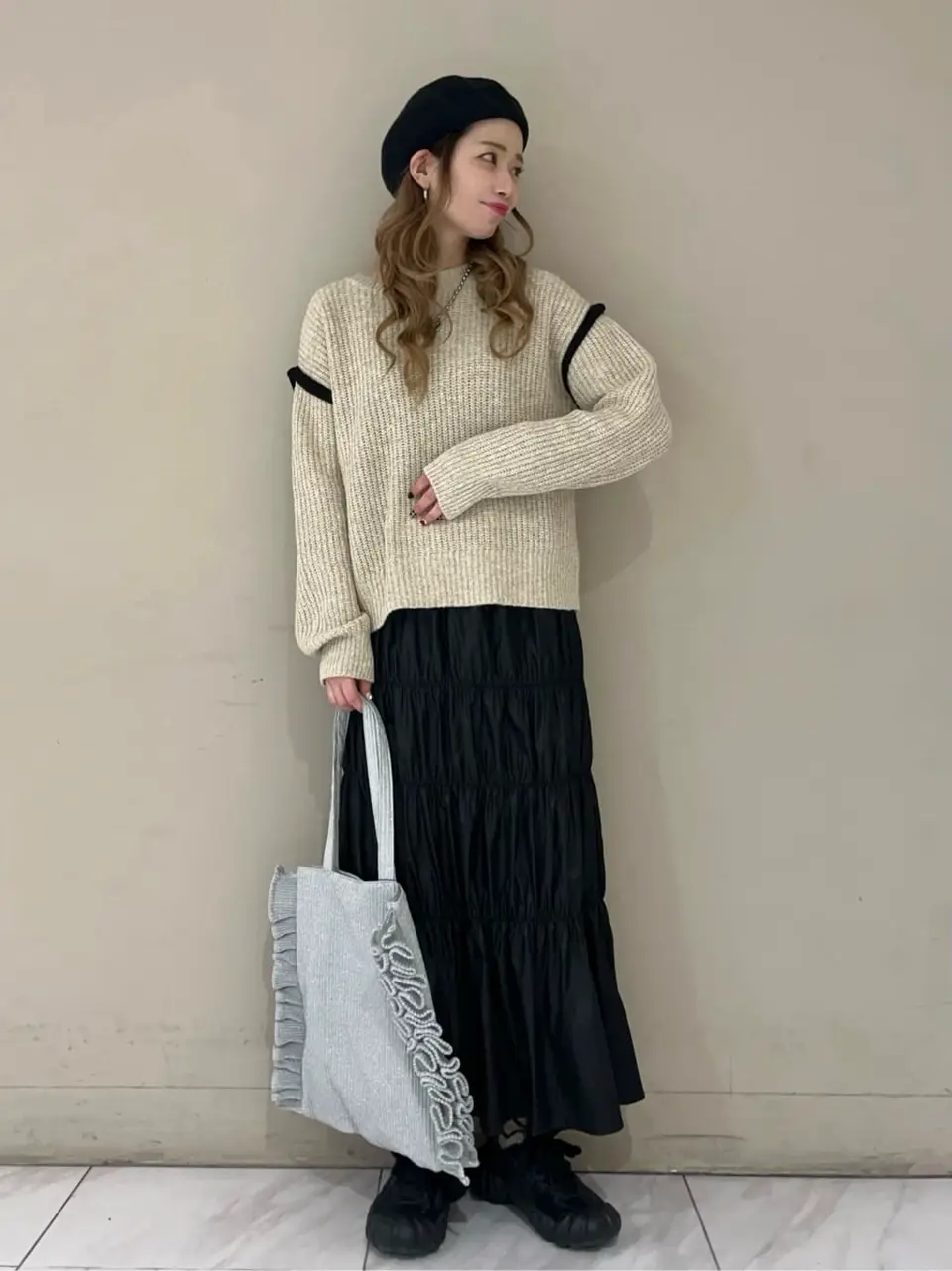 チンツ加工シャーリングスカート/Green Parks（グリーン パークス）の