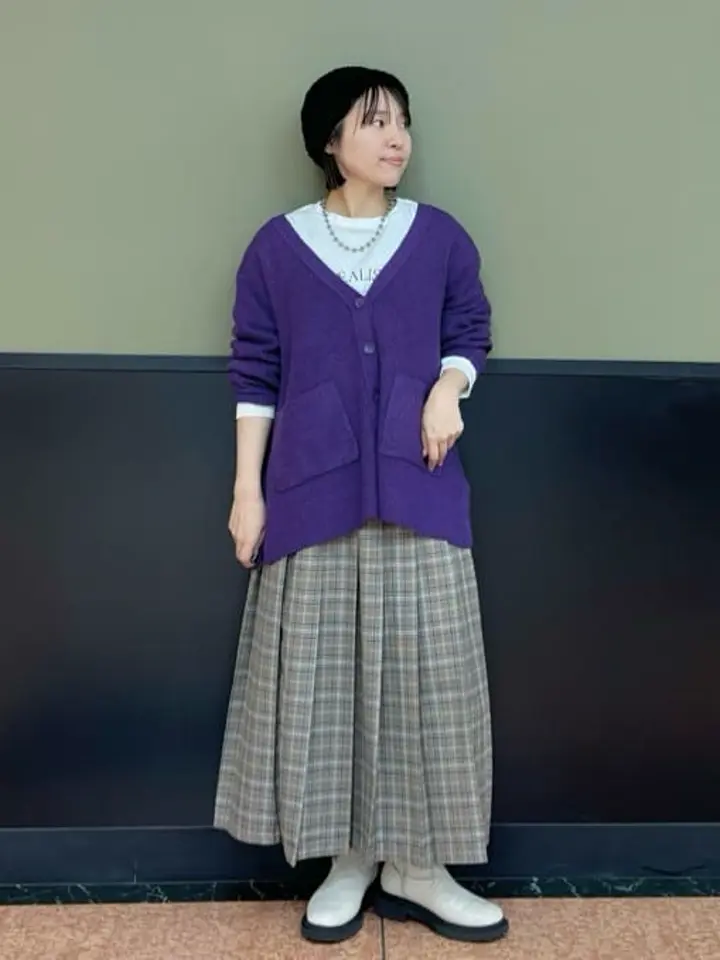 ワイドプリーツチェックスカート/Green Parks（グリーン パークス）の