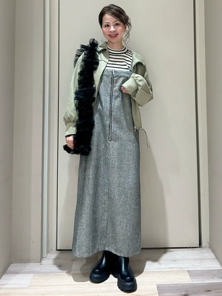 ELENCARE DUE ツイードZIPUPジャンスカ/Green Parks（グリーン