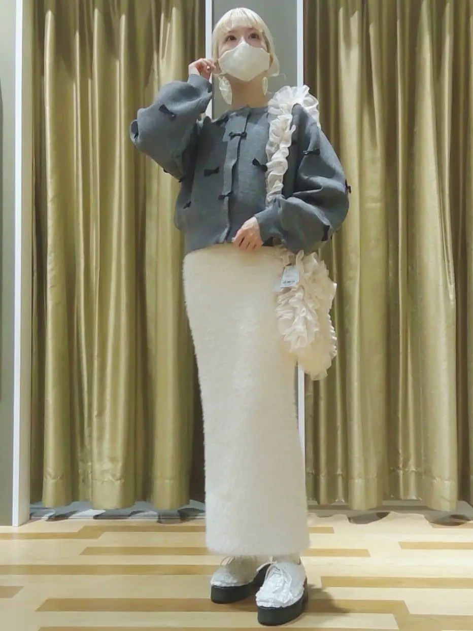 swing by メニーリボンニットカーディガン/Green Parks（グリーン