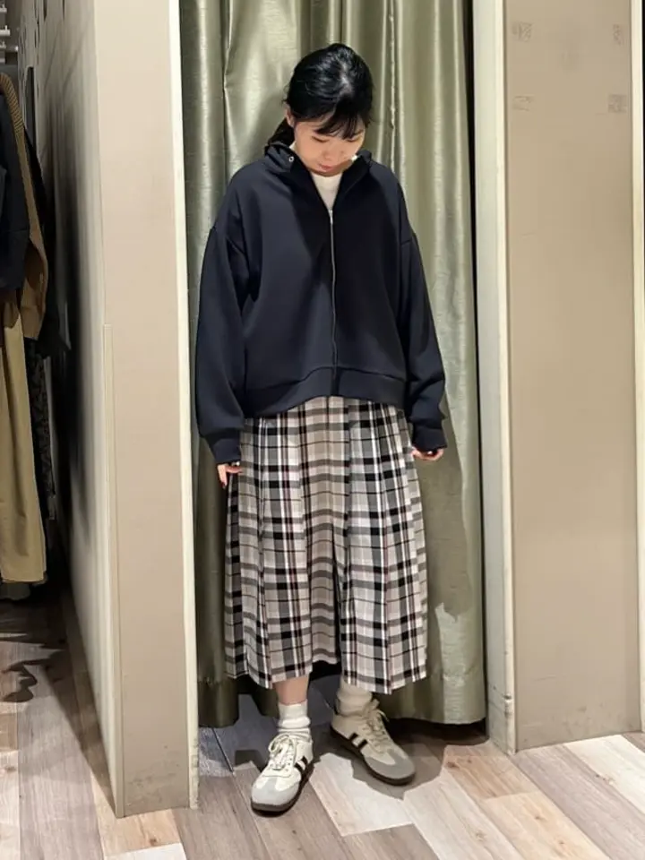 ワイドプリーツチェックスカート/Green Parks（グリーン パークス）の