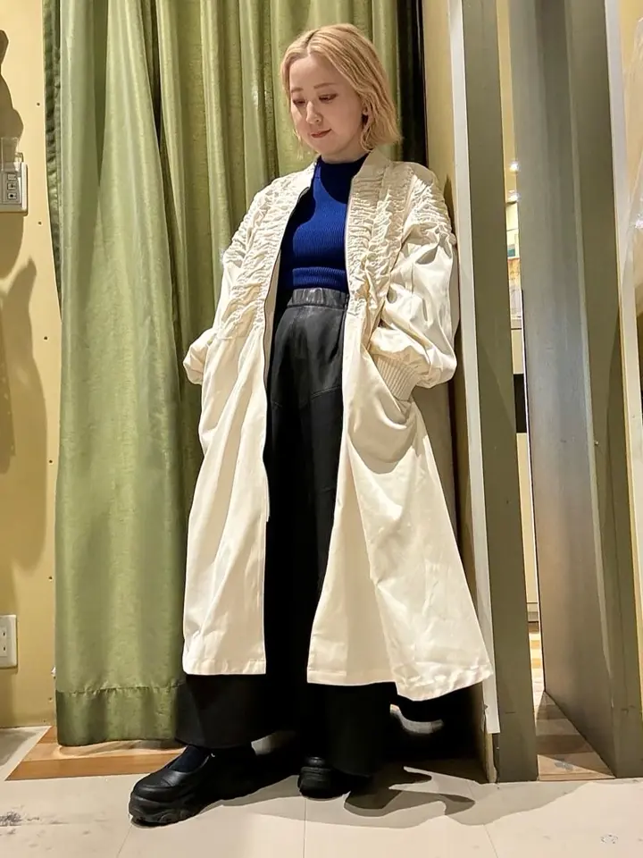 エコパラ □ESCAR ヴィンテージ調エコレザースカート/Green Parks（グリーン