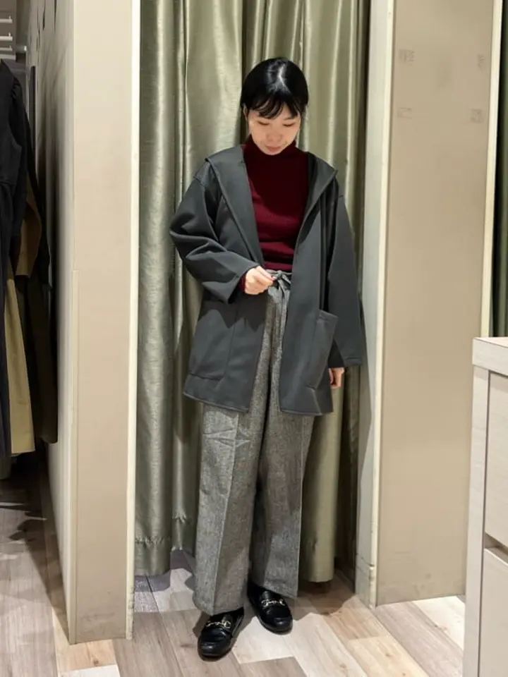 ポンチフード付きカットカーディガン/Green Parks（グリーン パークス