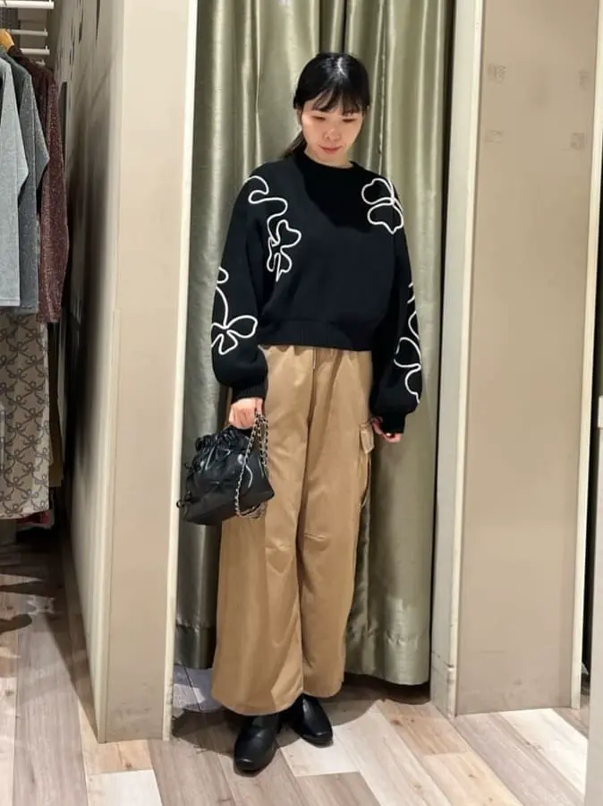 ELENCARE DUE コード刺繍花柄ニット/Green Parks（グリーン パークス