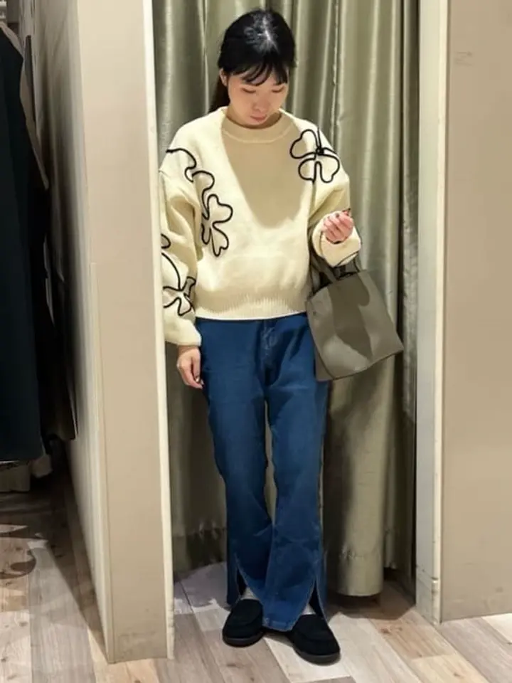 ELENCARE DUE コード刺繍花柄ニット/Green Parks（グリーン パークス