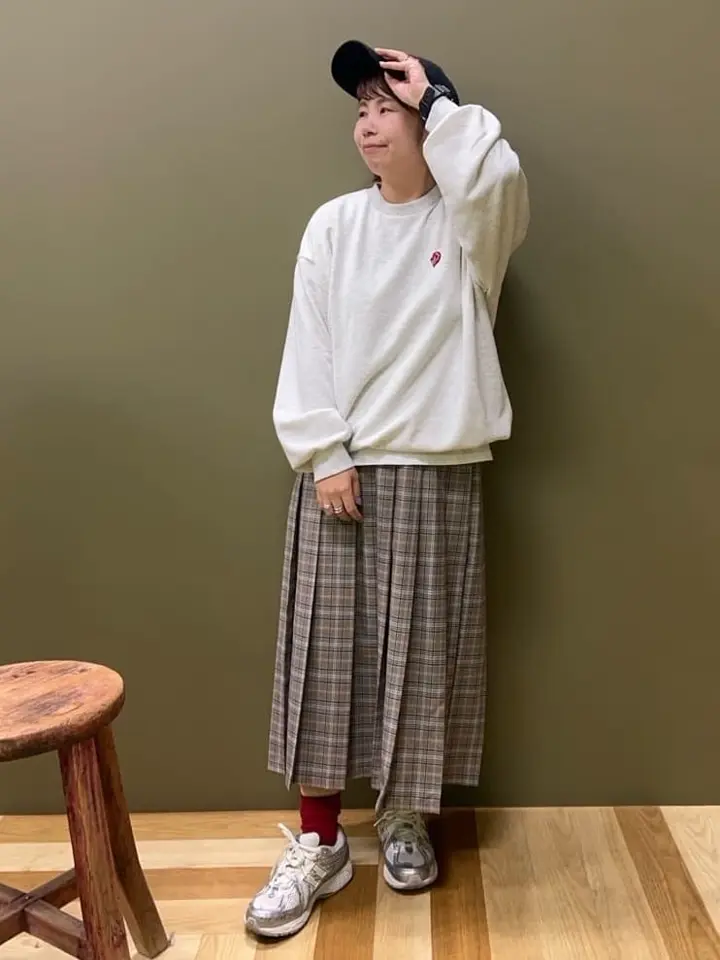 ワイドプリーツチェックスカート/Green Parks（グリーン パークス）の