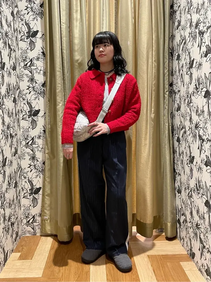 ラメピンストライプサイドラインパンツ/Green Parks（グリーン