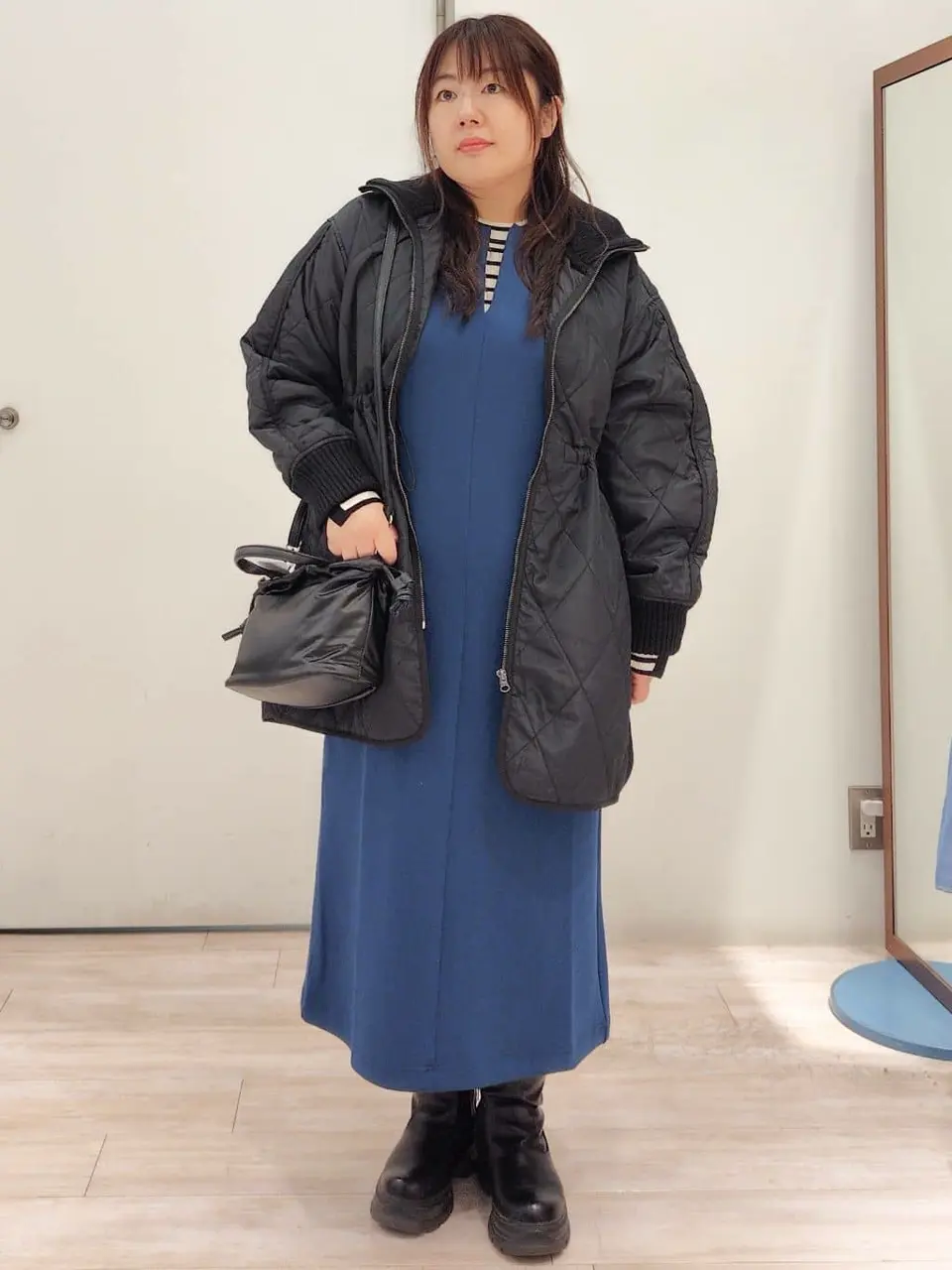 新品・未使用　リテン　キルティングコート 江口のりこさん着用】 軽っ！大胆な オーバーサイズ キルティング