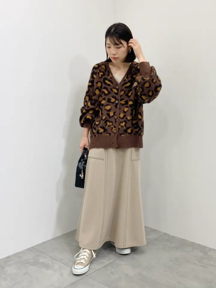 □LOVEBOAT ロゴ刺繍ニットカーディガン/Green Parks（グリーン