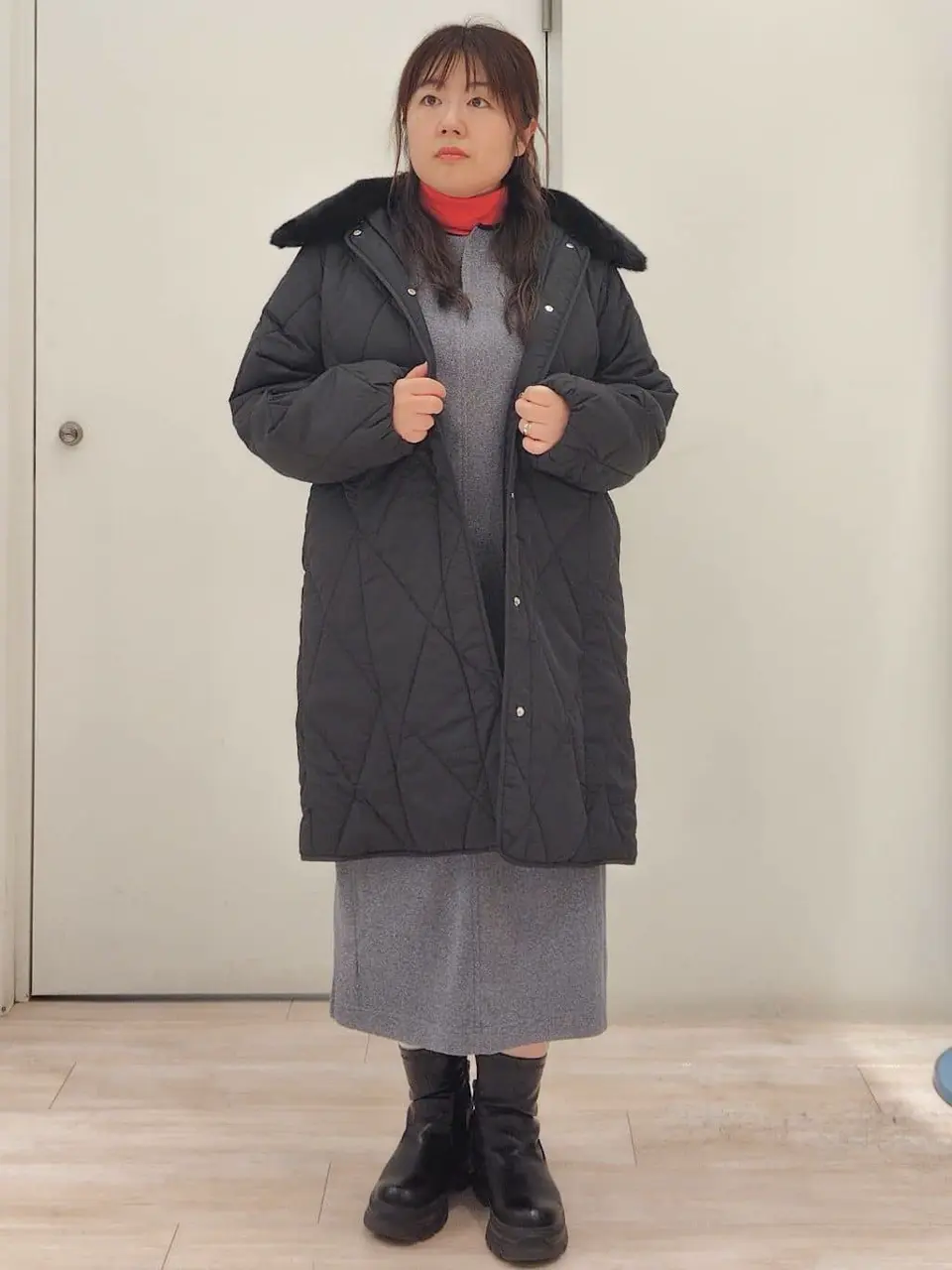 ファー衿ダイヤキルト中綿コート/Green Parks（グリーン パークス）の