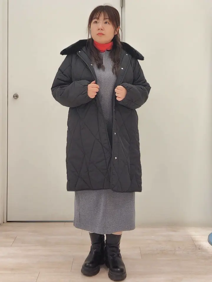 ファー衿ダイヤキルト中綿コート/Green Parks（グリーン パークス）の