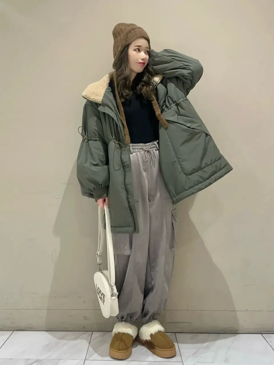 swing by 中綿スタンドカラーミリタリーコート/Green Parks（グリーン