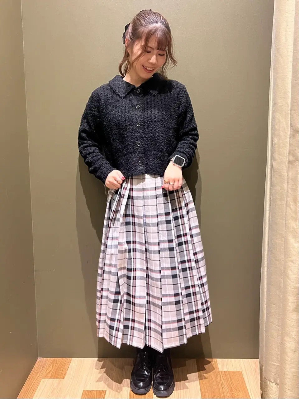 パーリーゲイツ　グリーンブラックチェック スカート 楽天市場】チェック スカート（ブランドパーリーゲイツ）（スポーツ