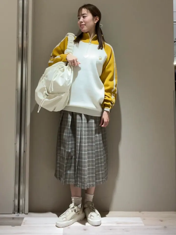 ワイドプリーツチェックスカート/Green Parks（グリーン パークス）の