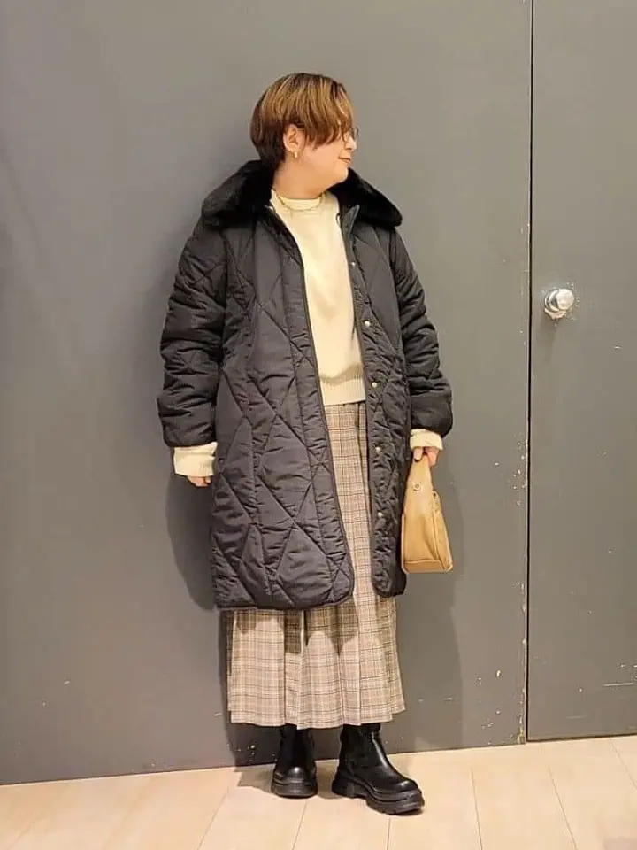 ファー衿ダイヤキルト中綿コート/Green Parks（グリーン パークス）の