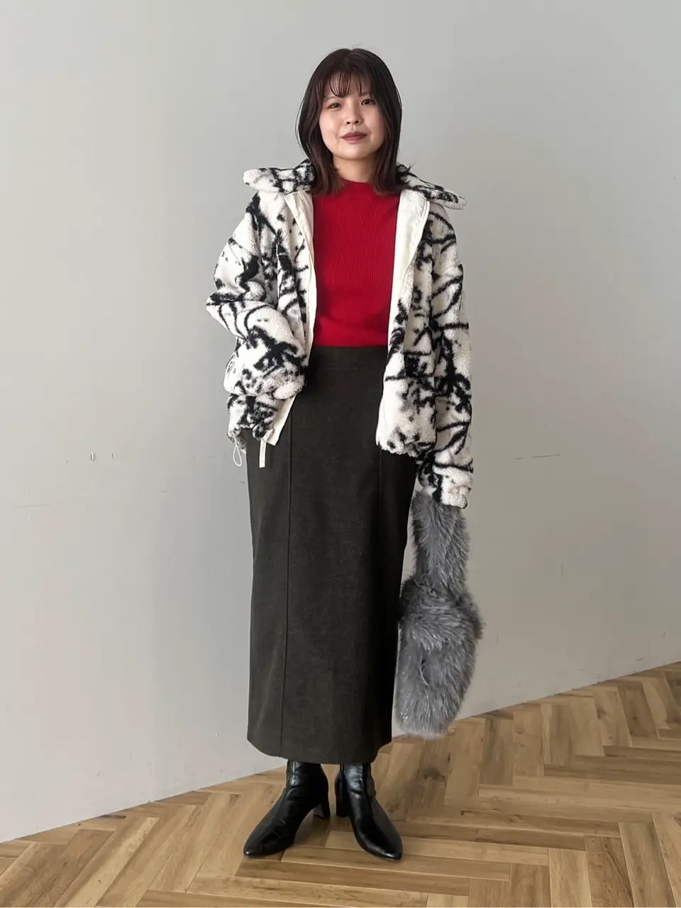 リバーシブルプリント柄ボアブルゾン/Green Parks（グリーン パークス