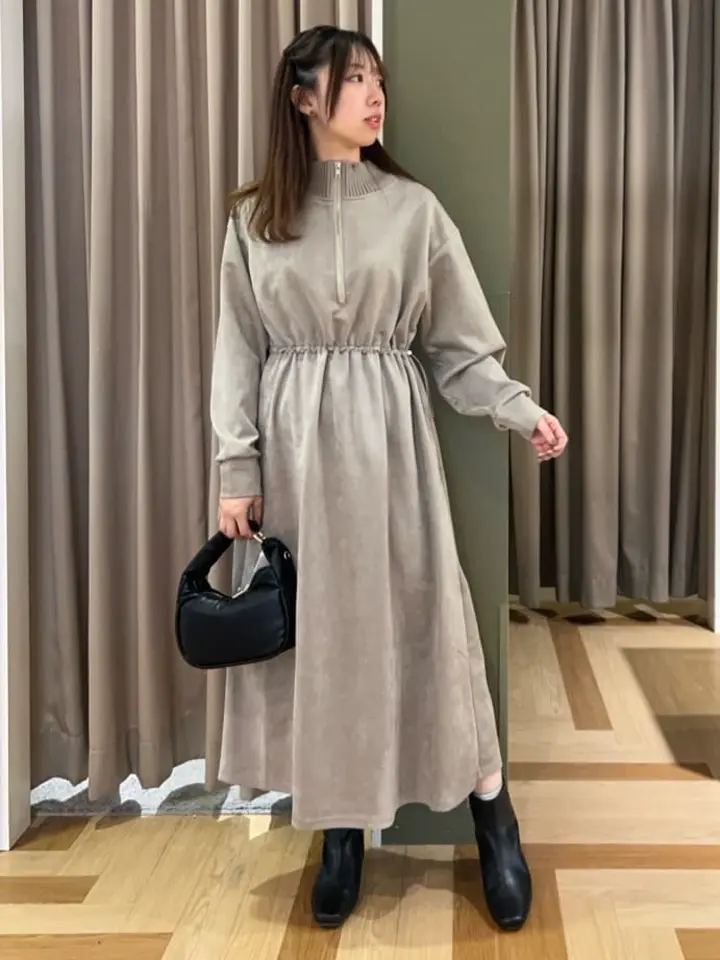 ELENCARE DUEスエードポンチドロストワンピ/Green Parks（グリーン