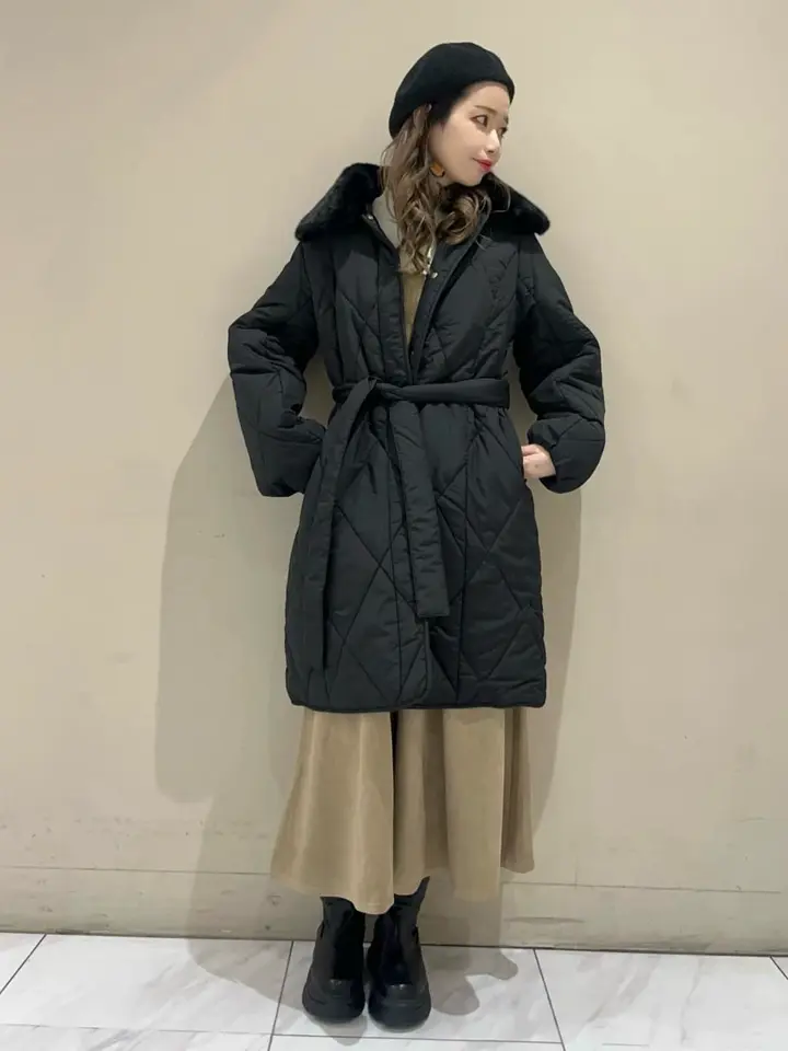 ファー衿ダイヤキルト中綿コート/Green Parks（グリーン パークス）の