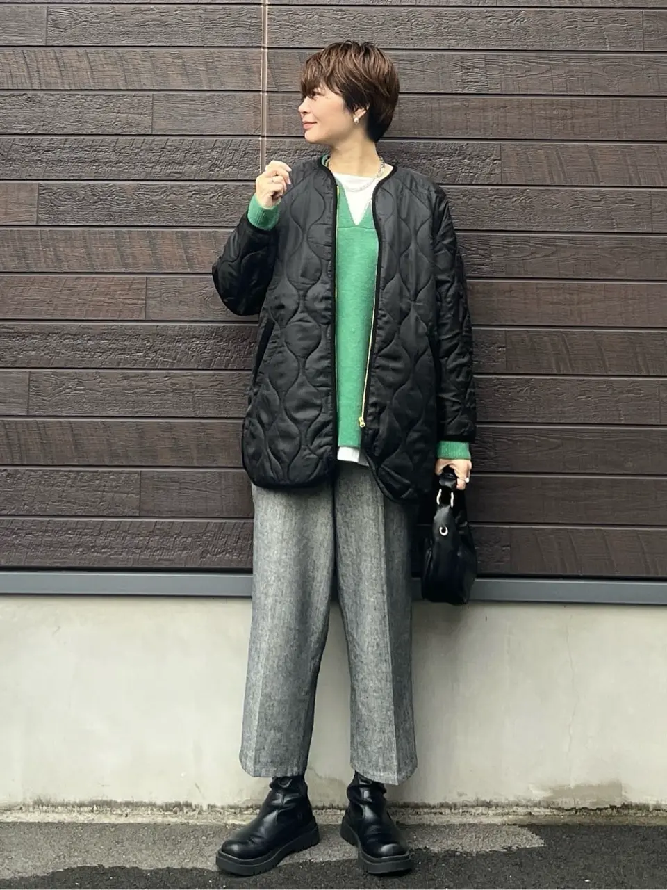 ≪USED≫撥水加工 キルティングZIPブルゾン/Green Parks（グリーン