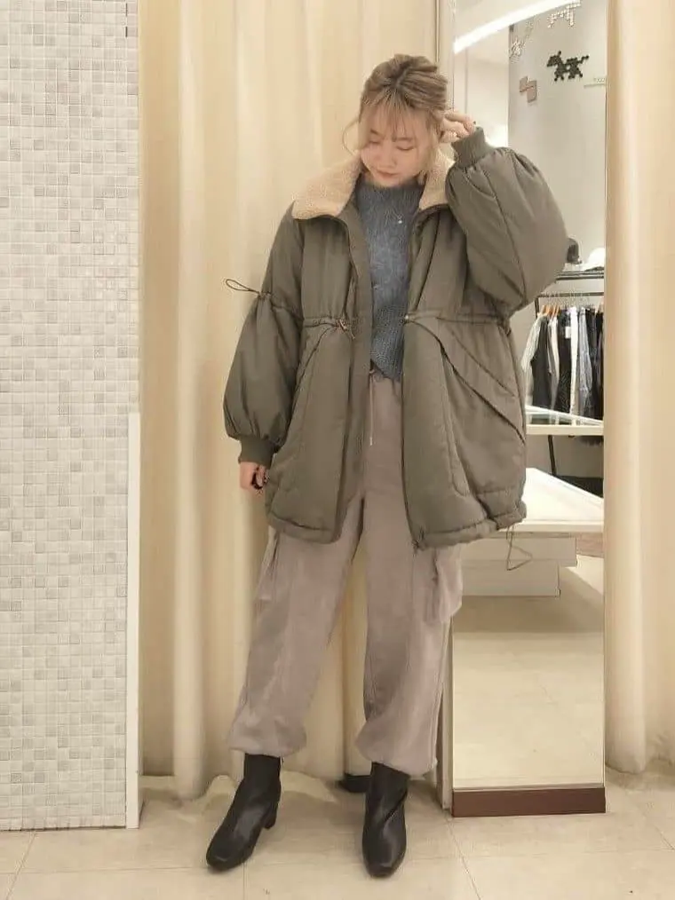 swing by 中綿スタンドカラーミリタリーコート/Green Parks（グリーン