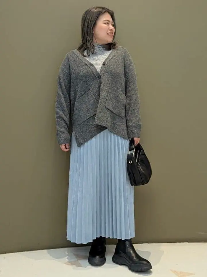 Vネック畦編みニットカーディガン/Green Parks（グリーン パークス）の