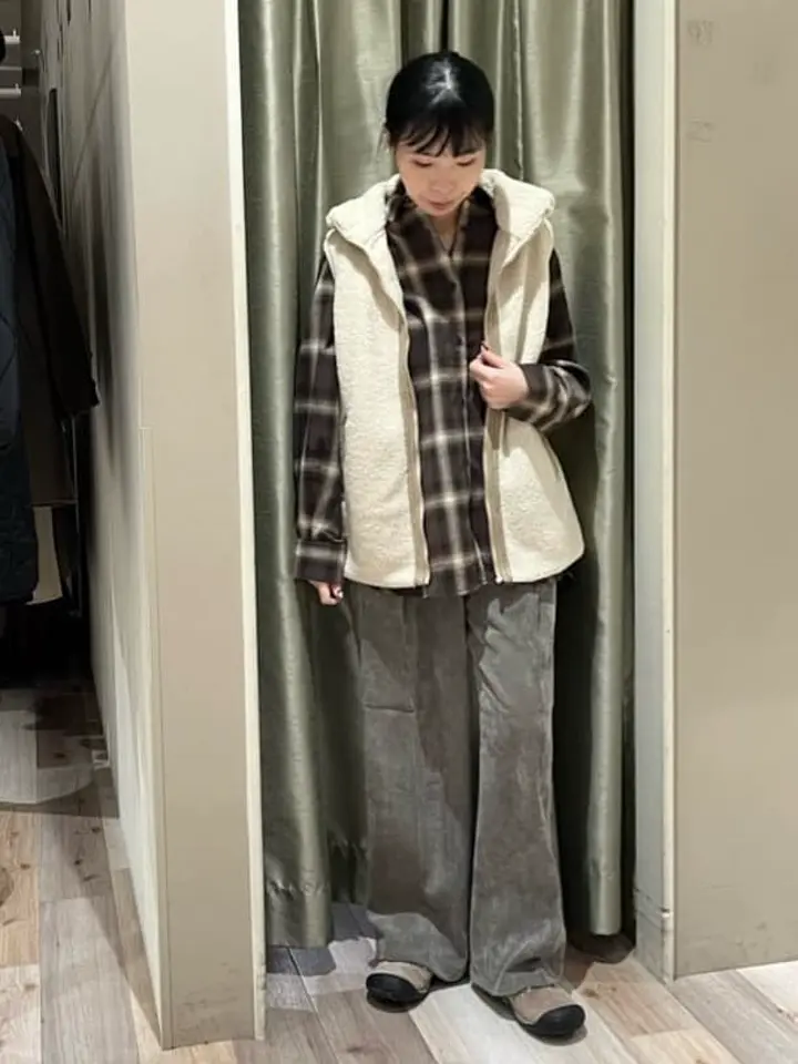 スタンドカラーボアZIPベスト/Green Parks（グリーン パークス）の