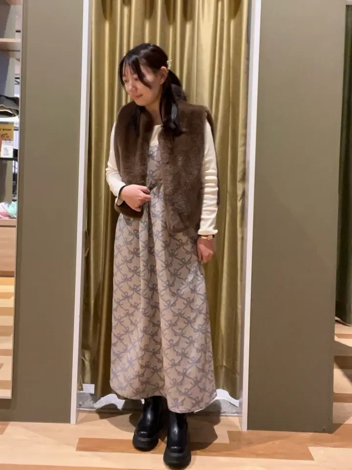 SUGARSPOONリボンジャカードキャミワンピ/Green Parks（グリーン