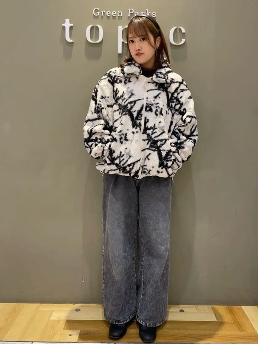 リバーシブルプリント柄ボアブルゾン/Green Parks（グリーン パークス